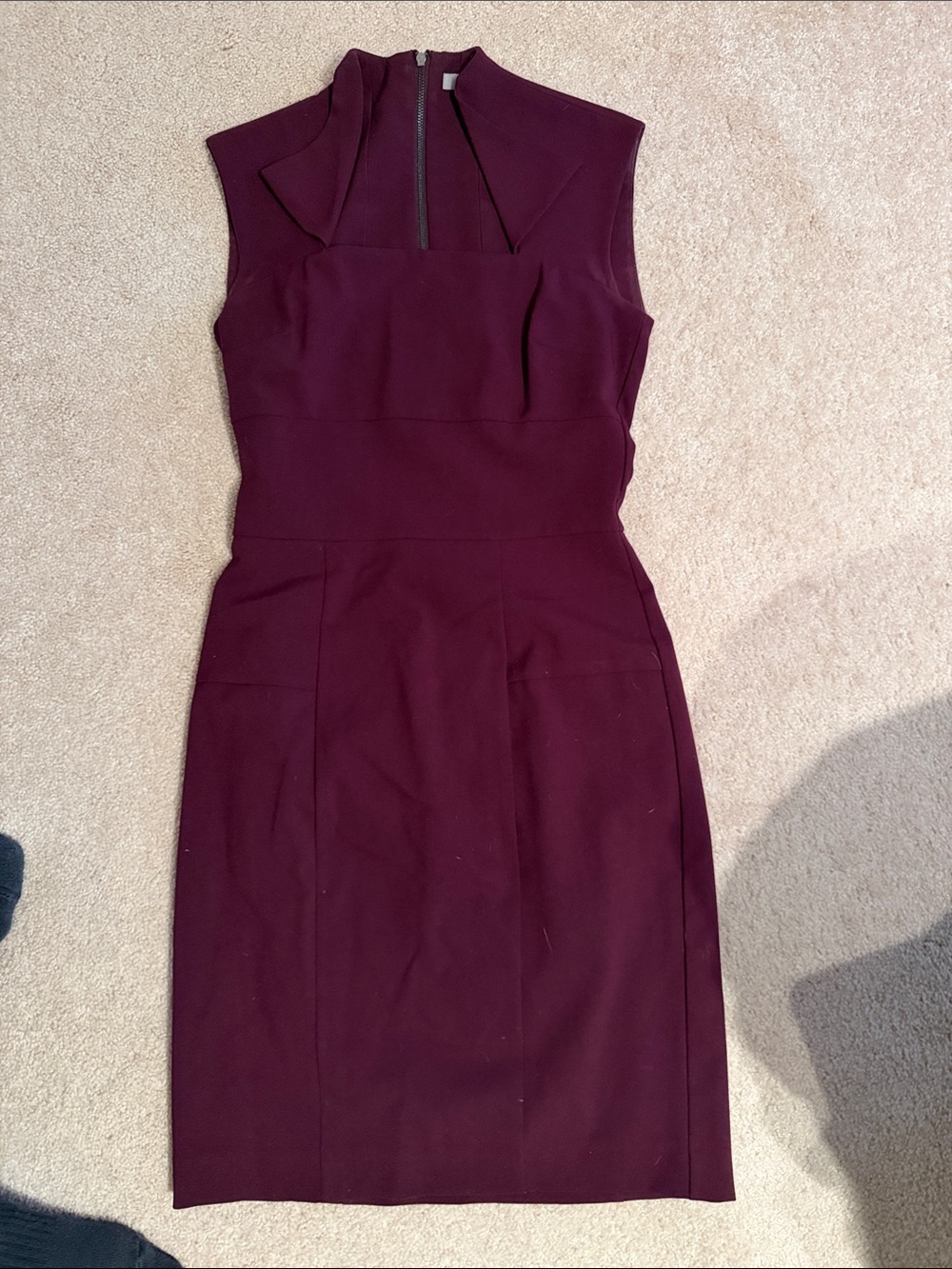 Marc New York Sleeveless Burgundy Midi Sheath Dress 0